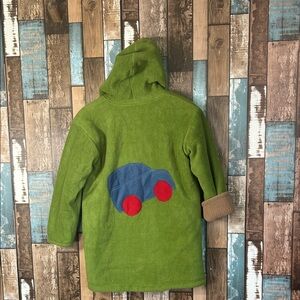 Cozy Green Kids hooded Sherpa lined Jacket